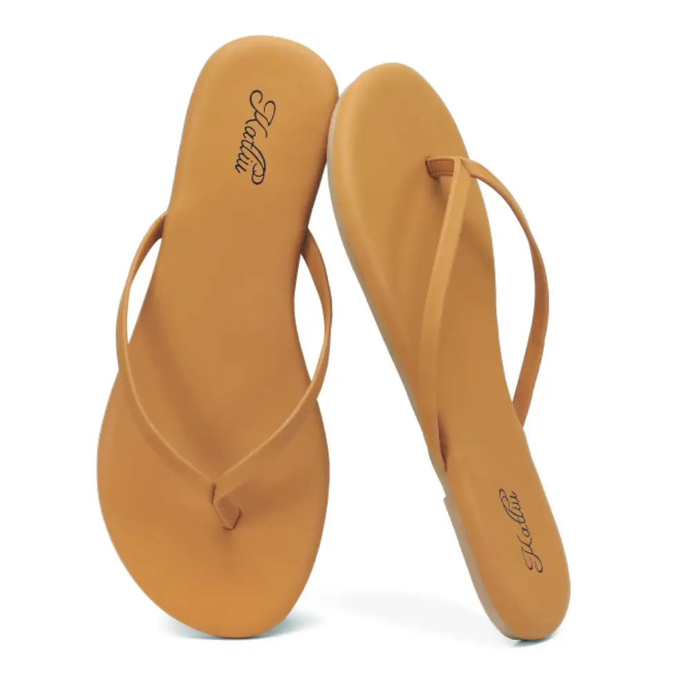 Women's Memory Foam Flip Flops Summervibes Lightweight  Non-Slip Dressy Sandals Walking Shoes