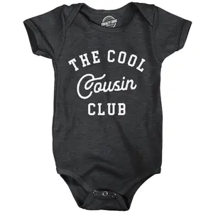 The Cool Cousin Club Baby Bodysuit Funny Extended Family Cousins Joke Jumper for Infants Funny Baby Onesies Funny Cousin Onesie Novelty Onesie Black -