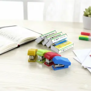 Portable Stapler Set for Office School Home Travel, Safe Mini Desk Staple Gun Random Color, Multi-Use Eco-Friendly Stapler for Notebooks, Journals & Crafts, Office Accessories