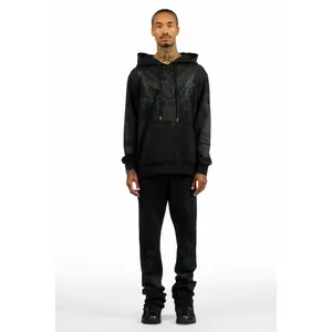 Nyro Black/Black Hoodie/Stacked Pant Track Set