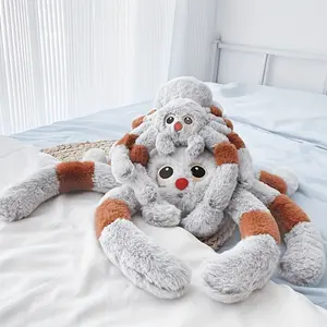 Spider Plush Toy, Mixed Color Polyester Fiber Stuffed Animal, Weighted Dog Toy, Sofa Pillow, Home Decor, Birthday Gift for Women, Halloween & Christmas Decoration