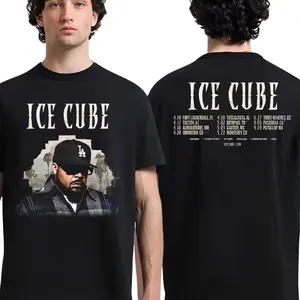 Ice Cube 4 Decades of Attitude Tour 2026 North America T-Shirt, West Coast Hip Hop Concert Graphic Tee, Rap Music Fan Outfit for Men Women, Streetwear Summer Casual Cotton Apparel