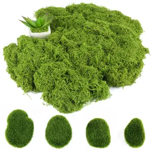 Lightweight Dark Green Decorative Fairy Plants Set - 150g Artificial Moss, 4 Hanging Moss Balls for Crafts, Flower Arrangements, Decoration
