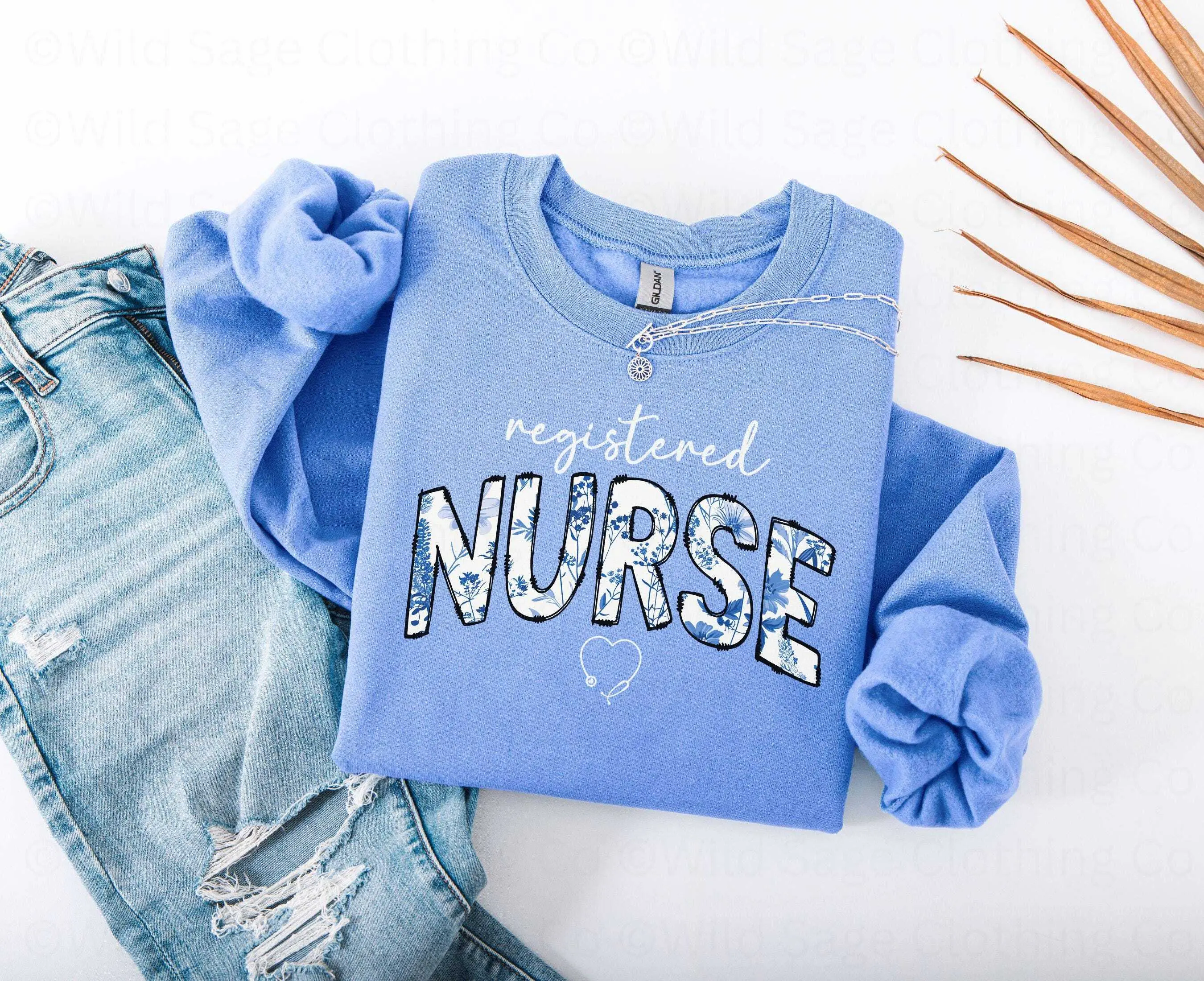 Registered Nurse T-Shirt OR Sweatshirt,  Nursing Grad Cotton Crewneck Bottom Drawstring
