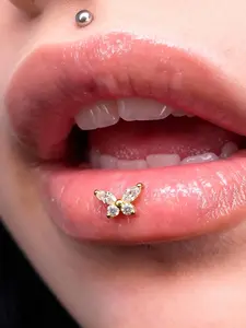 Titanium Alloy Zirconia Lip Stud Earrings, Style, Multiple Designs, Small and Unique Piercing Jewelry
