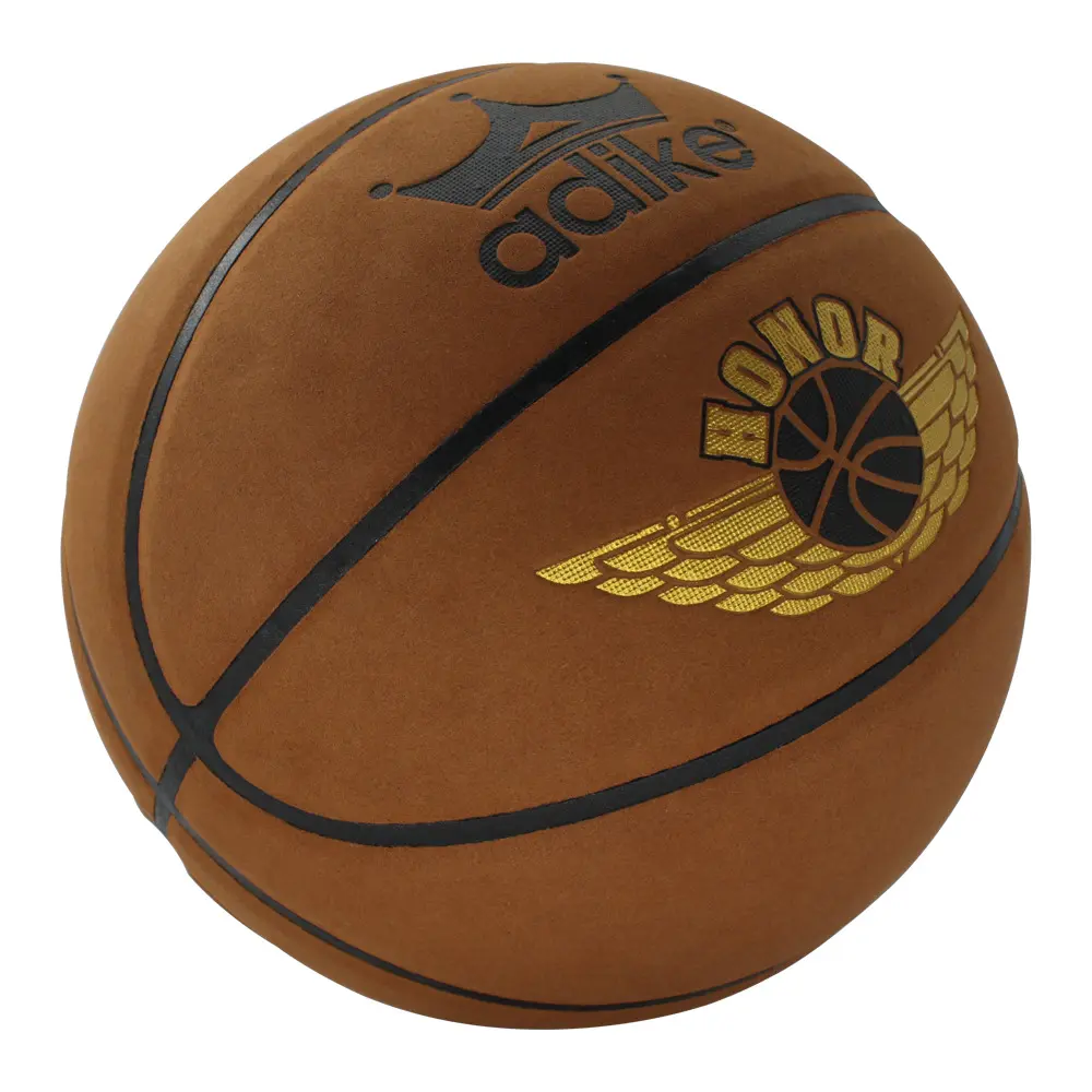 Professional Microfiber Suede Basketball - Standard Size 7 for Adults, Seamless Training & Match Equipment with Superior Grip, Soft Touch Palm Fit for Indoor/Outdoor Play, Brown (Comes with Accessories, No Excess Bulk)