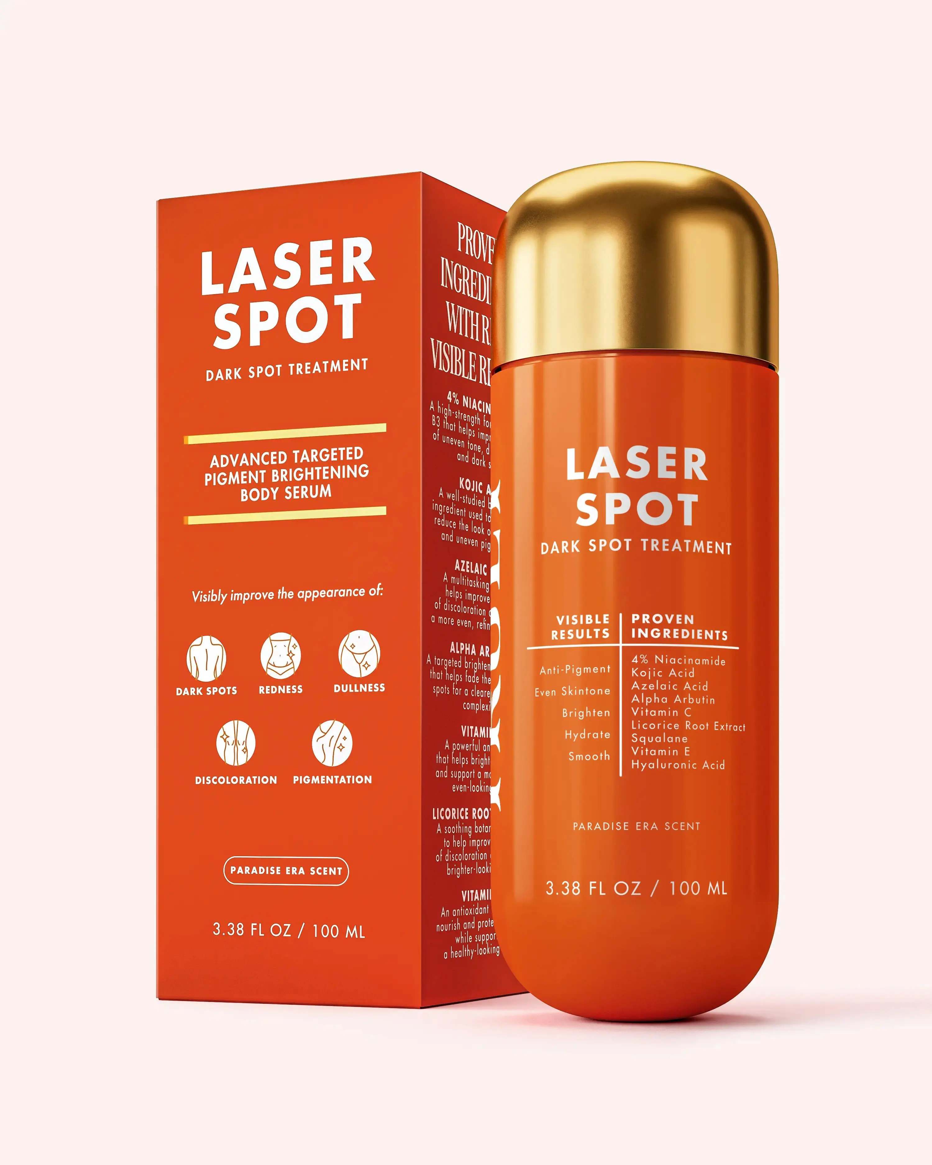 Laser Spot Dark Spot Treatment – Brightening Pigment-Control Formula with 4% Niacinamide & Kojic Acid. Reduces Dark Spots, Hyperpigmentation & Discoloration. Suitable for All Skin Types.