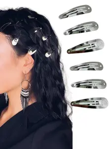 20-Piece Silver Color Bangs Hair Clips Set, Women & Girls Fashion Accessories, Water Drop Design, Unique Hair Styling Tools, Hair Clip Set for Girls