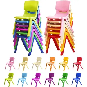 12Pcs Stackable School Chairs, Colorful Kids Plastic Chair for Toddlers with 12'' Seat, Kids Flexible Seating for Classroom Elementary, School, Daycare, Outdoor, Classroom Furniture (12PCS)