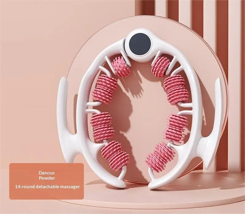 Pink Manual Push-Pull Roller Ring Massage Tool for Adults - Ring Shape, Single Size, Deep Tissue, Cellulite Relief, Muscle Therapy, Sports & Outdoor Fitness Balance Training Equipment