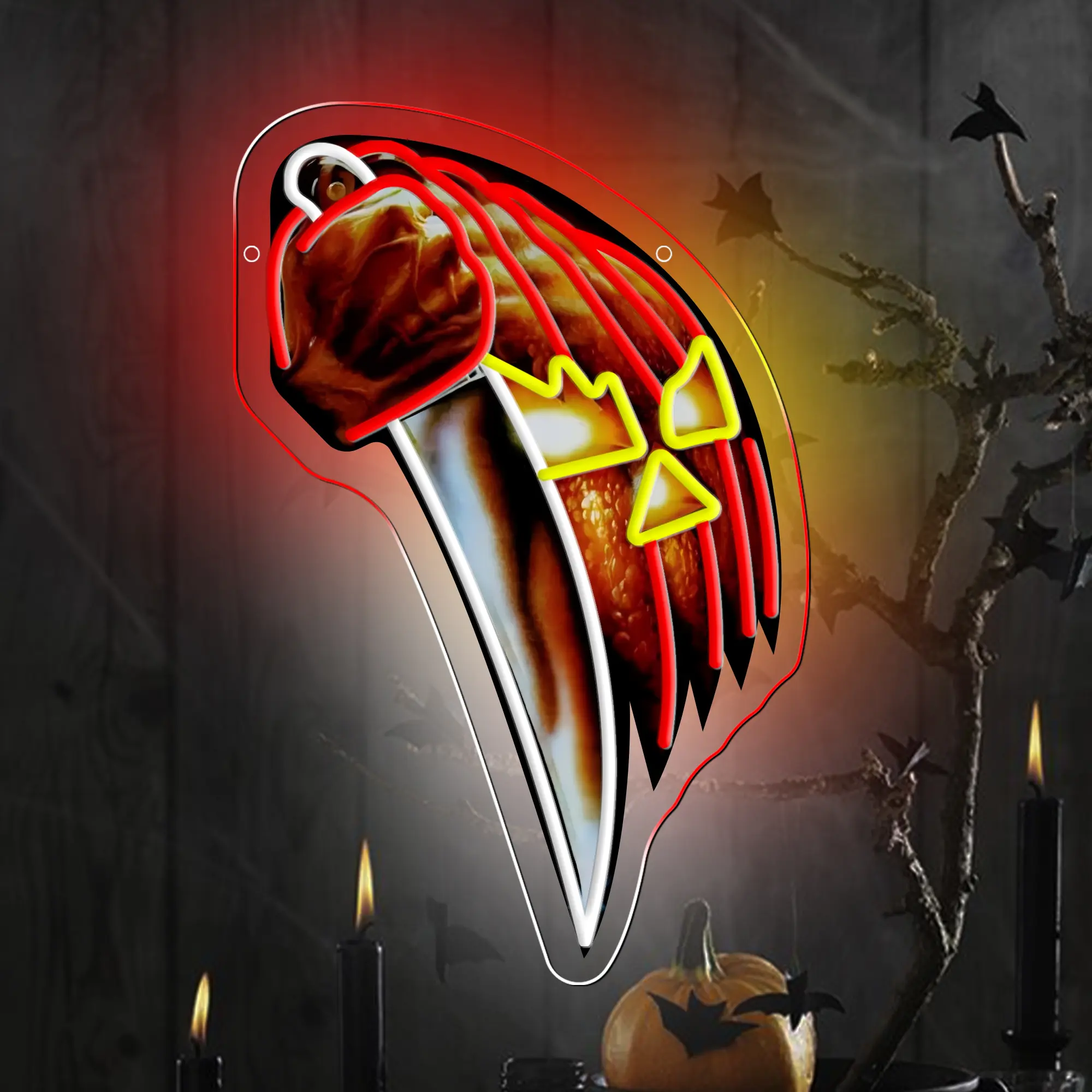 Halloween Knife Neon Sign Inspired By Michael Myers' Iconic Weapon, Horror LED Wall Light For Spooky Decor, Ambient Lights, Decorative Light, Lighting