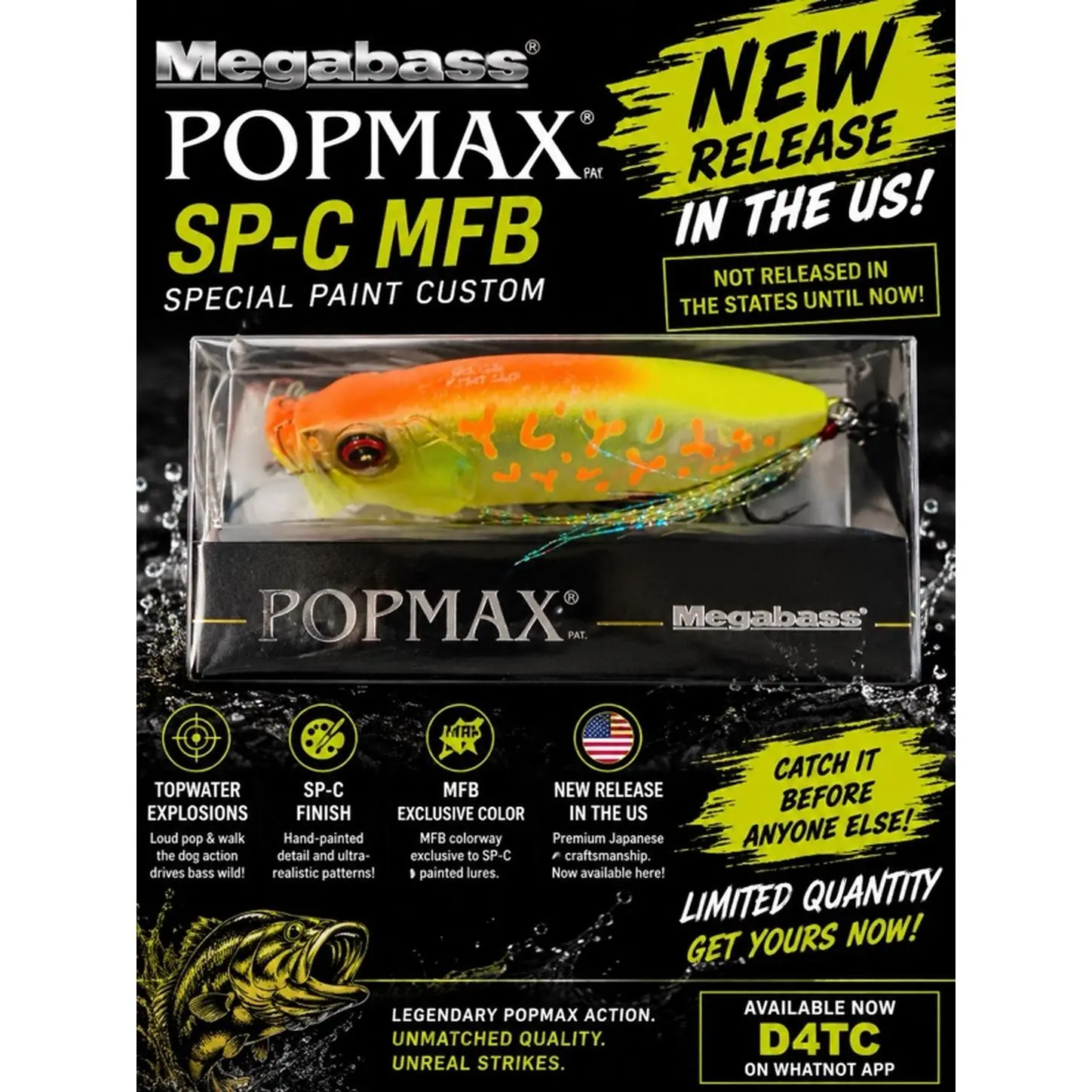 Megabass Popmax SP-C MFB Special Paint Custom Topwater Explosions Hand-Painted Finish Exclusive Color New Release in the US
