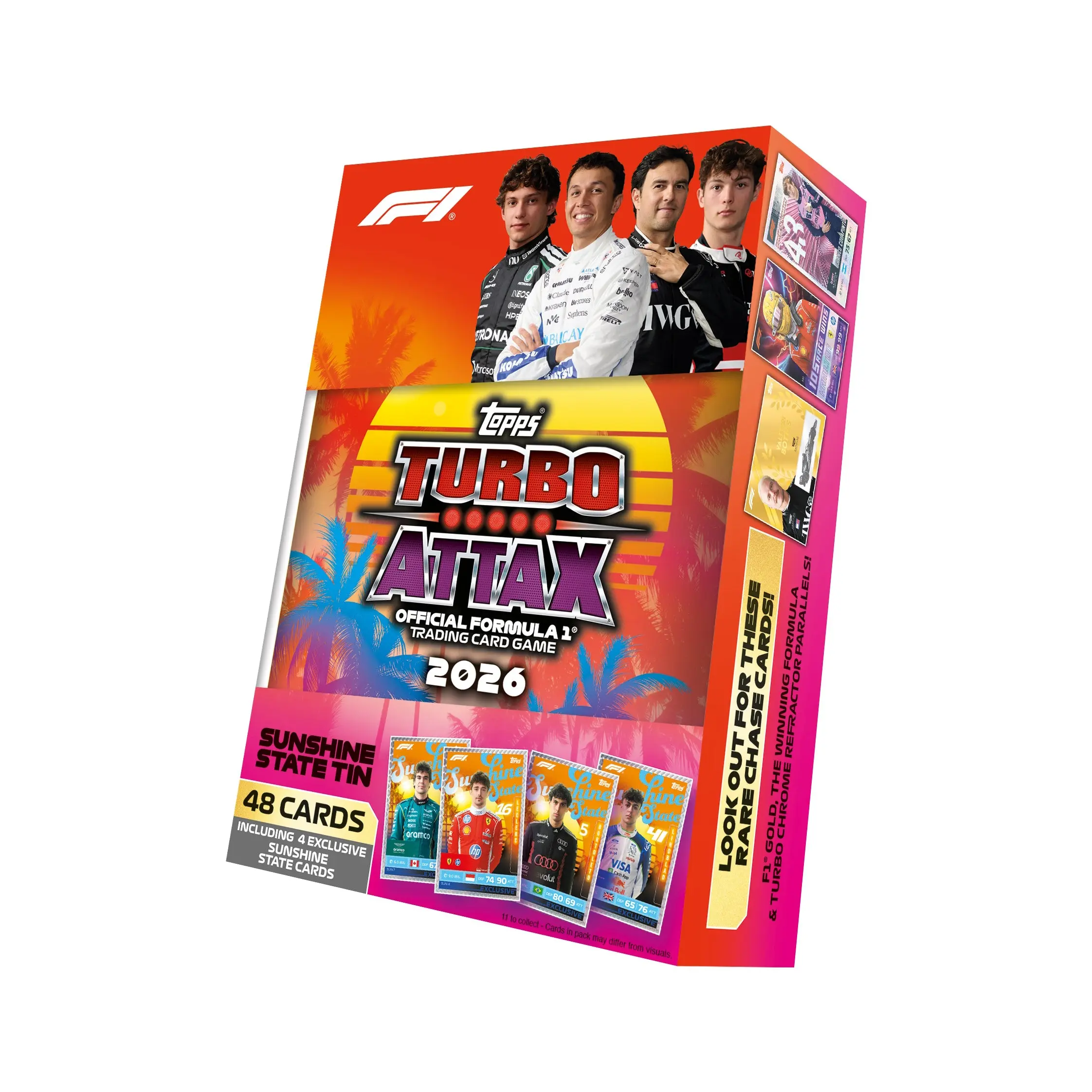 Topps F1 Turbo Attax 2026 Trading Cards Game Mega Tins inc 4 Exculsive cards sohochic Topps F1 Turbo Attax 2026 Trading Cards Game Mega Tins inc 4 Exculsive cards sohochic
