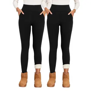 Warm High Waist Leggings for Women Thermal Lined Skinny Pants with Pockets Comfortable Casual Bottoms for Winter Sleek Practical Versatile Style