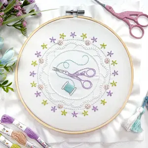 Scissors and Floss embroidery kit