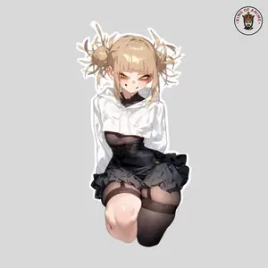 Himiko Toga Vinyl Sticker, My Hero Academia Crazy Anime Girl, Mischievous Waifu Decor for Laptop, Car, Water Bottle, Notebook