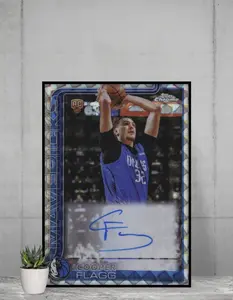Topps Chrome Cooper Flagg Rookie Auto Refractor 12x17 Poster Dallas Mavs
