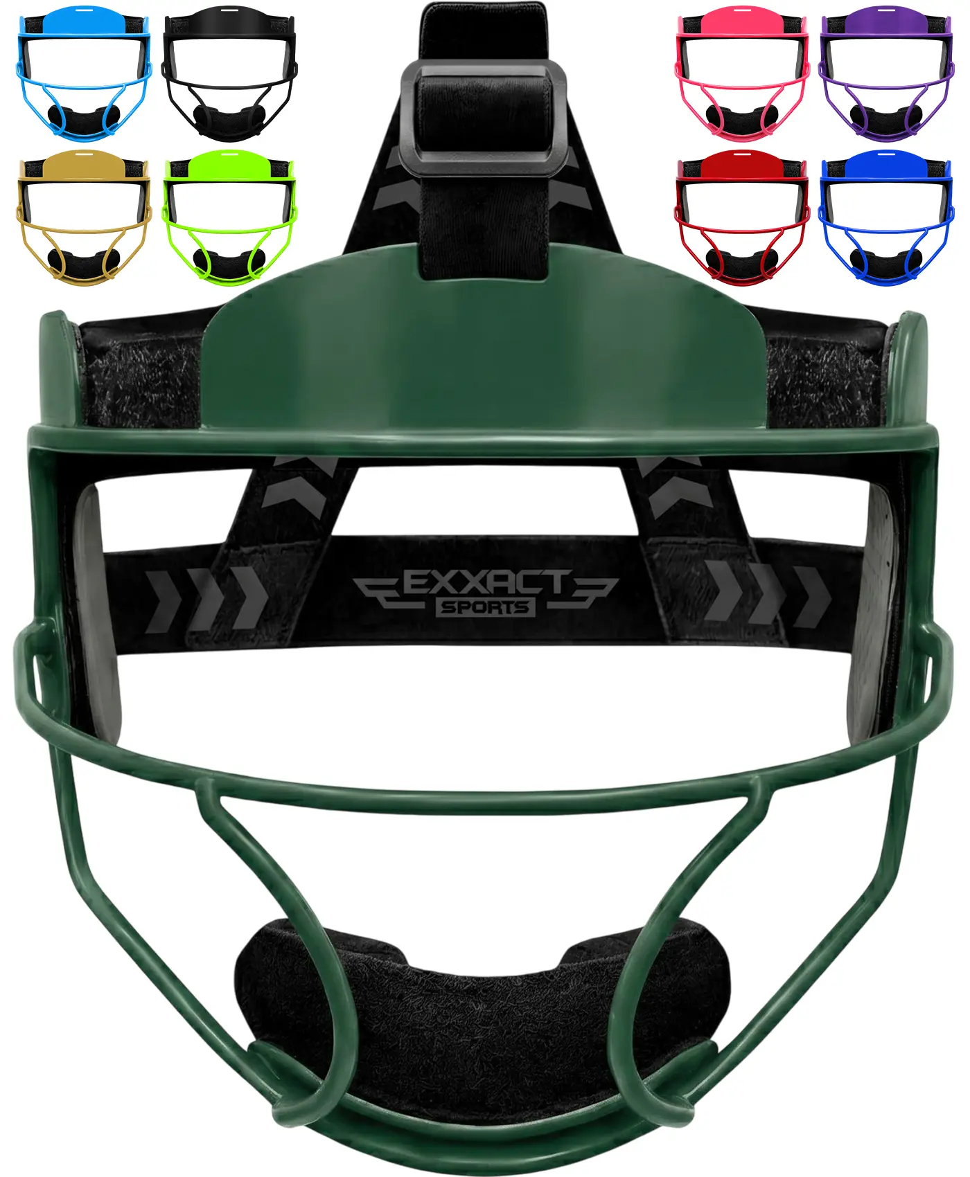 Exxact Sports Fielder's Mask for Women & Girls, Lightweight 342g Alloy Steel Face Guard for Softball & Baseball with Wide Peripheral Vision, EVA Foam Padding & Machine-Washable Liner, Adult, Youth, Wide Vision, 342G Light Feel, Impact Resistant, Adjustabl