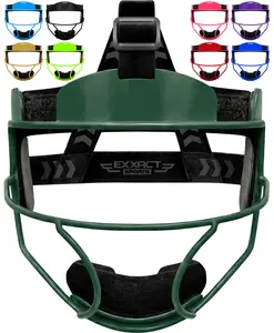 Exxact Sports Softball Face Mask Girls Youth & Adult, Protective Lightweight Fielders Mask Softball For Enhanced Performance (Dark Green)