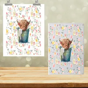 A5 Notebook UVDTF Wrap Cute Cow in bucket 7022