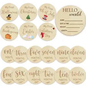 Baby Monthly Milestone Cards - My First Holiday Milestone | Baby Announcement Sign & Celebration Board | Hello World Sign | Milestone Photo Cards | Perfect Newborn Gift & Keepsake