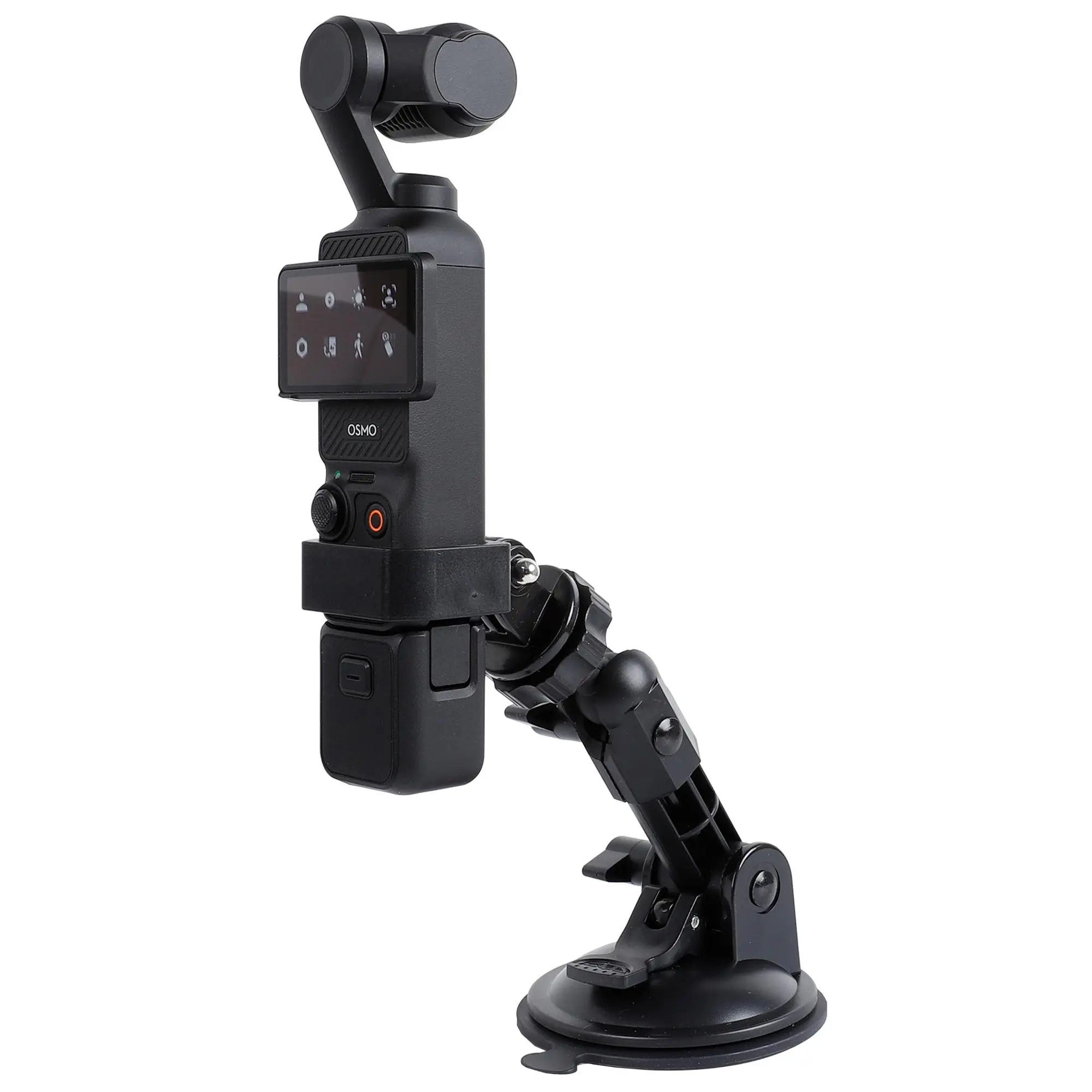 PellKing Adjustable Silicone-Iron Suction Cup Mount with 1/4" Nut Fixation, Expansion Adapter, Load Capacity - 360-Degree Camera Mount Stabilizer for DJI Osmo Pocket 3 Gimbal, Car Accessories (Windshield, Dash Holder)