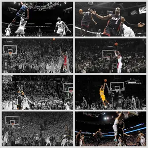 Basketball-themed canvas wall art, featuring superstar game-winning moments in sports art, inspiring and transformative decorations, suitable for gyms, game rooms, dormitories, and offices.