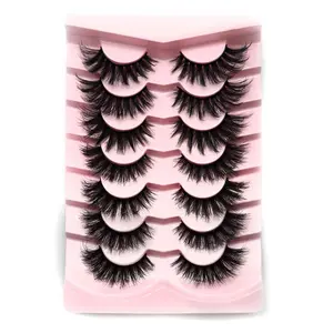 7 Pairs Thick Volumized False Eyelashes, Messy Crossed Curling Eye Makeup Strip Lashes, Full Volume Eyelash for Lashes Extensions, Volumized False Eyelashes for Women and Girls Eye Makeup Enhancement, False Eyelash Set