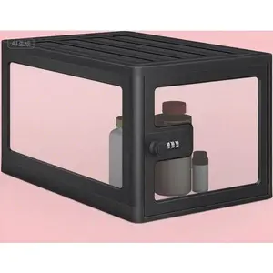Secure Combination Lock Box for Refrigerator - Code Protected Storage Container - Black Medicine Organizer with Keyless Entry - Durable Personal Belongings Safe - Compact Design for Home & Travel Kitchen door hinge adjustment tool