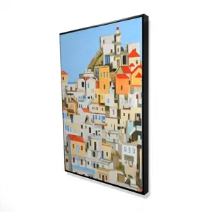 360 Stand Framed Wall Art Print - 24x36 in. Artistic Greek Small Home Decoration, Ready-to-Hang Artwork Room Accent, Ideal Gift for Home Supplies