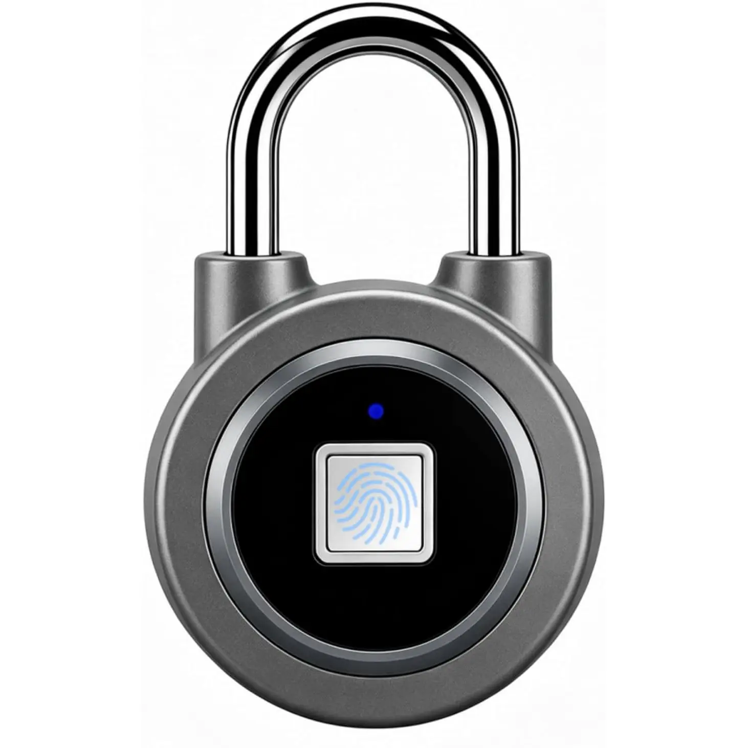 Fingerprint Lock MEGAFEIS Biometric Gym Lock for Locker, Bluetooth Smart Padlock, Rechargeable Waterproof Lock for Gym Locker, School Locker, Gate, Fence, Shed, Garage (Grey)