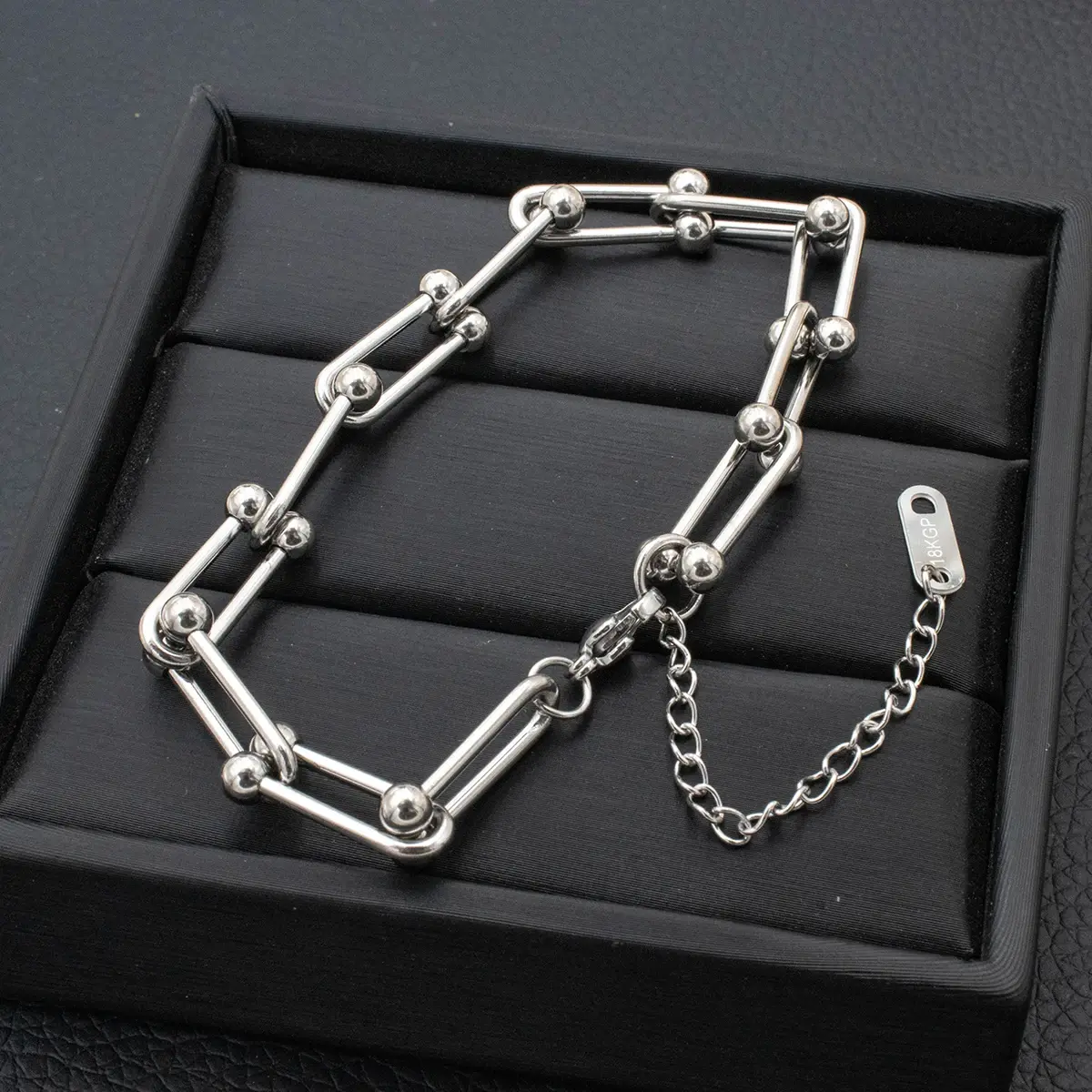 U-shaped Chain Stainless Steel Jewelry Women Bracelet Fashion Bangle Wedding Birthday Party Mom Girlfriend Valentine's Day Gift