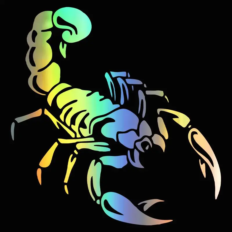 2026 New G134 19.3X20CM Personality Scorpion Car Sticker And Decals Reflective Laser Car Styling 3D Stickers Waterproof Sunscreen