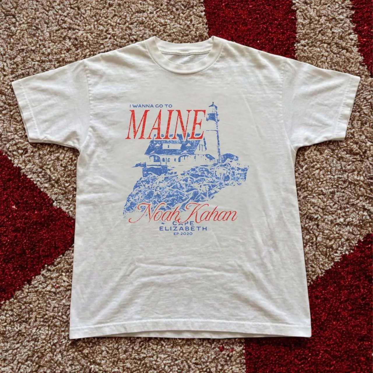 Noah Kahan T-shirt Vintage Noah Kahan I Wanna Go To Maine Graphic Tee, Retro Cape Elizabeth EP Shirt, Loose Fit Top