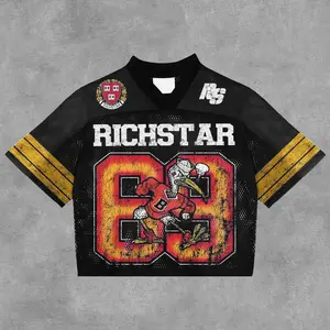 Vintage Rich Star No 69 Graphics Blokette Blokecore V-Neck T-Shirt Football V-Neck Retro Summer Trendy Baseball Jersey Shirt Gift For Him Gift For Her Birthday, Baseball Jersey Outfit, AOP Merch, Outfit for Baseball Shirt Fan