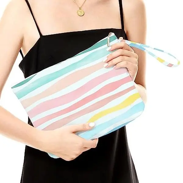 Waterproof Wet Dry Bag - Large Zipper Pouch for Water Sports, Boating, Women's Swimsuits, Diapers, Toiletries, Makeup