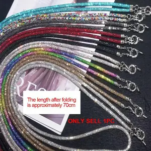 Luxury Rhinestone Crossbody Chain for Women, Long Full Drill Phone Strap, Fashion Bag Shoulder Strap, High-End Sparkle Accessory, Phone Accessories, Rhinestone Straps