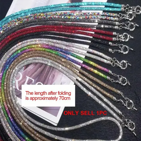 Luxury Rhinestone Crossbody Chain for Women, Long Full Drill Phone Strap, Fashion Bag Shoulder Strap, High-End Sparkle Accessory, Rhinestone Straps, Stylish Phone Accessories