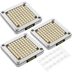 VEVOR Replacement Chopper Blade, 3/8 inch, 3 PCS French Fry Blade Assembly with 6 Extra Knives, Stainless Steel Dicer Parts and Push Block for Cutting Potatoes Carrots Onions Cucumbers Mushrooms