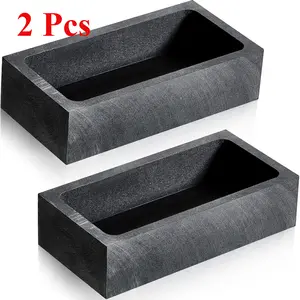 2 Pcs Graphite Ingot Mould Crucible Mould for Casting Gold Silver Metal Aluminum Copper Brass Melting Refining