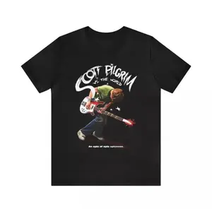 SephyToys Scott Pilgrim Vs The World Retro Graphic Tee Trendy Heavy Cotton Music Inspired Mens T-Shirt Perfect Gift For Fans