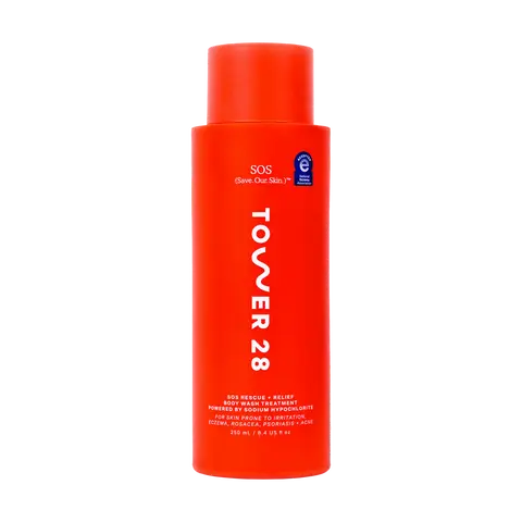 Tower 28 SOS Rescue + Relief Body Wash Treatment 2-in-1 Sodium Hypochlorite for Irritated Skin Eczema Rosacea Psoriasis