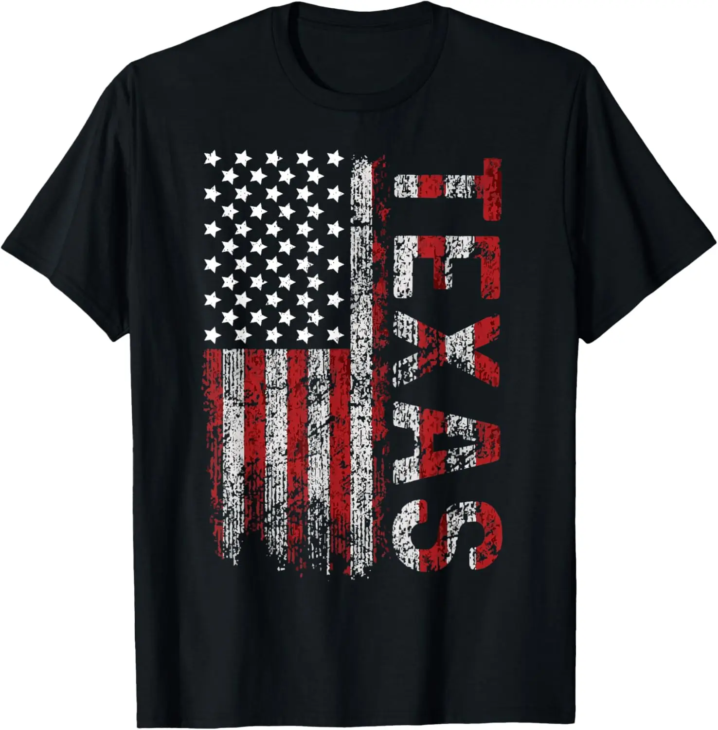 Vintage Streetwear T-Shirt with Distressed Texas Flag Graphic, Unisex 100% Cotton Short Sleeve Round Neck Casual Top