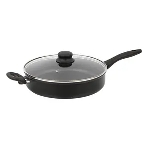 Mainstays 4-Quart Non-Stick Jumbo Cooker with Glass Lid, Black