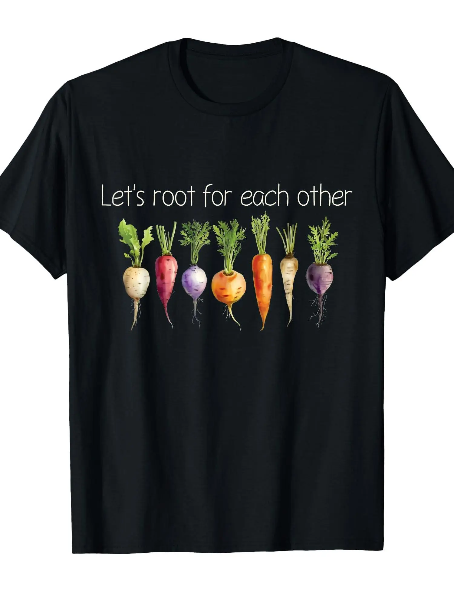 Men's Let's Root for Each Other T-Shirt - Root Veg unisex soft cotton short sleeve t shirt, vintage graphic casual tee for men women teens, perfect birthday holiday gift for camping travel gym daily street casual wear