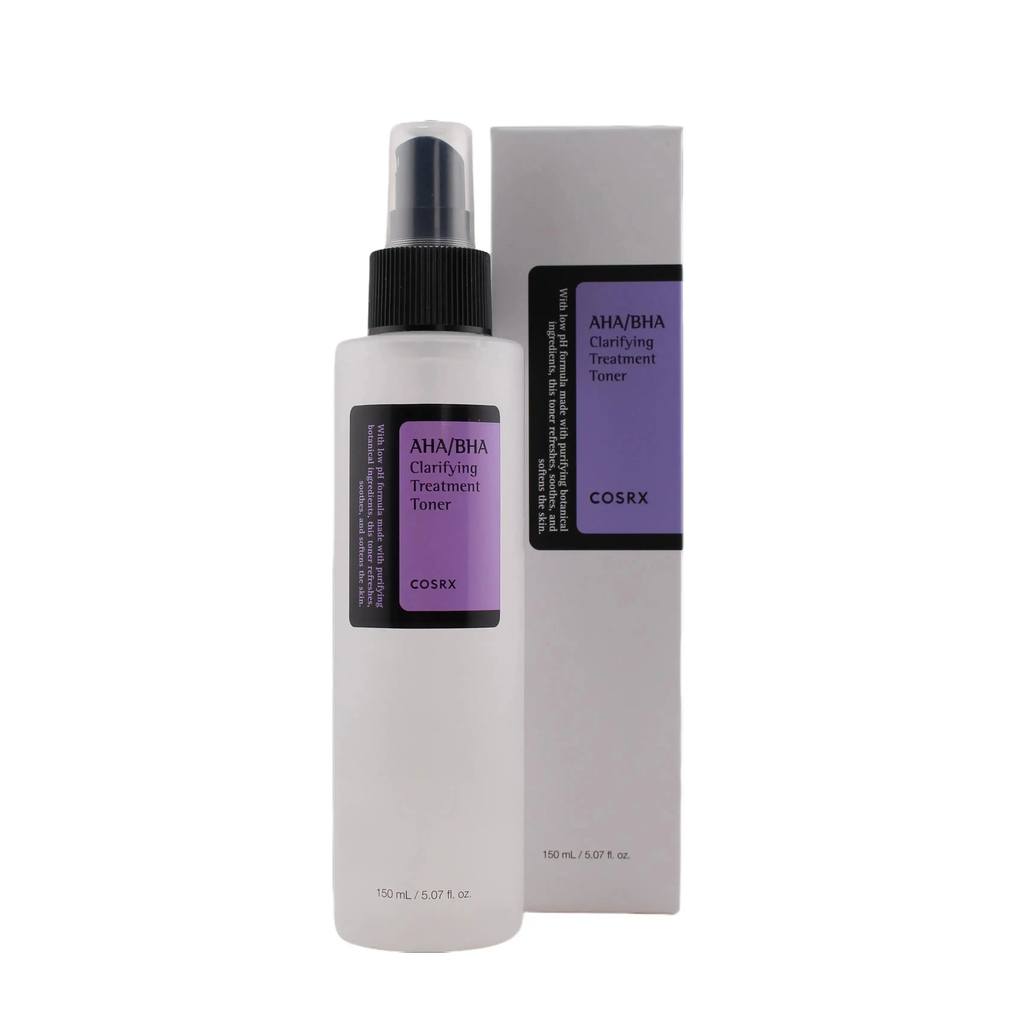 COSRX AHA/BHA Clarifying Treatment Toner - 5.3oz Liquid Exfoliating Toner for Adults (Oily, Combination Skin), Brightening, Hydrating, Smoother Skin, Cruelty-Free, Vegan Friendly, Paraben & Sulfate-Free, Single Item