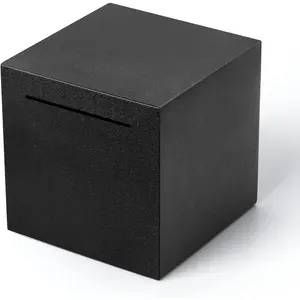 Piggy Bank for Adults Must Break to Open, Adults Piggy Bank Made of Stainless, Saving Bank (Black, 4.72-inch)