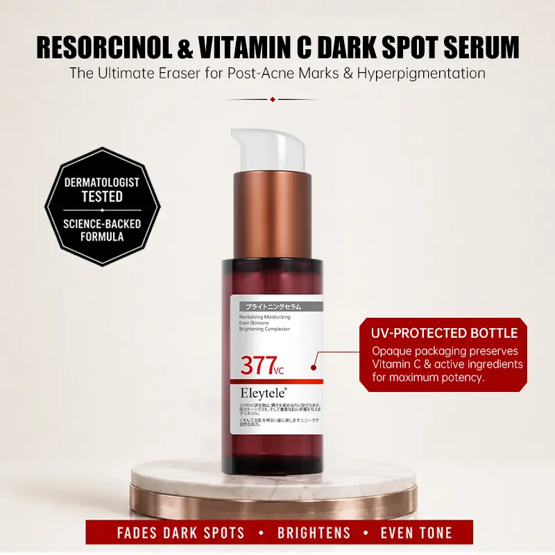 Eleytele 377 Glow Brightening Face Serum | Niacinamide + Vitamin C + Hyaluronic Acid | Gentle aging serum for dull skin, even tone, smooth texture & hydration | Gentle on sensitive skin, 1.69 fl oz