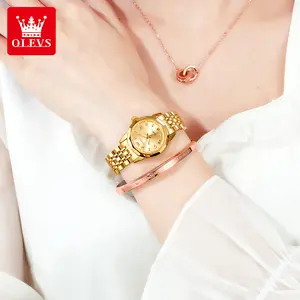 OLEVS Ladies Original Authentic Quartz Watch Stainless Steel Waterproof Luminous Luxury Ladies Watch 9931 Reloj de cuarzo para mujer