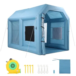 GARVEE Inflatable Paint Booth, Portable Inflatable Spray Booth Tent with 480W Blower and 3-Layer Filter System, Ideal for DIY Spray Car Motorcycle Garage Furniture Part Painting